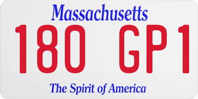 MA license plate 180GP1