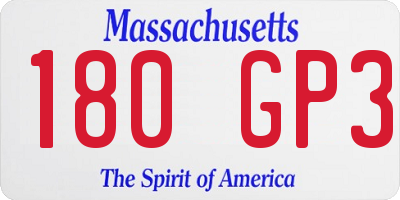 MA license plate 180GP3