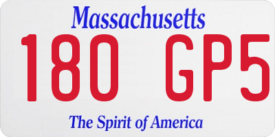 MA license plate 180GP5