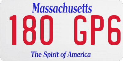 MA license plate 180GP6