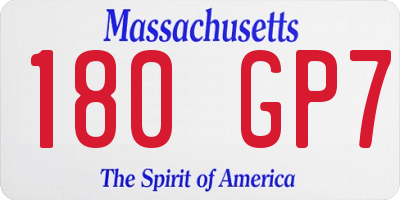 MA license plate 180GP7