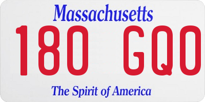 MA license plate 180GQ0