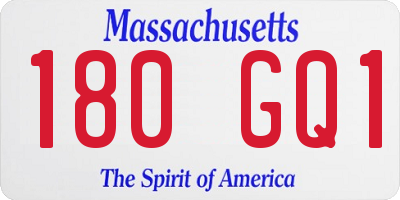MA license plate 180GQ1