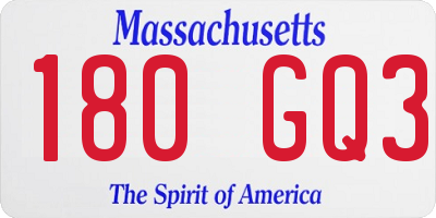 MA license plate 180GQ3