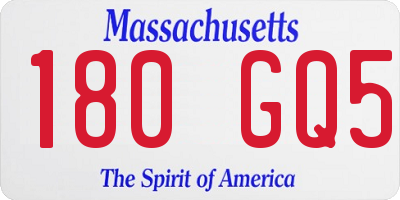 MA license plate 180GQ5