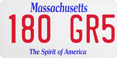 MA license plate 180GR5