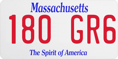 MA license plate 180GR6