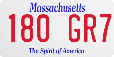 MA license plate 180GR7