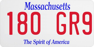 MA license plate 180GR9