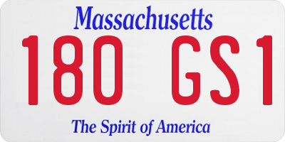 MA license plate 180GS1