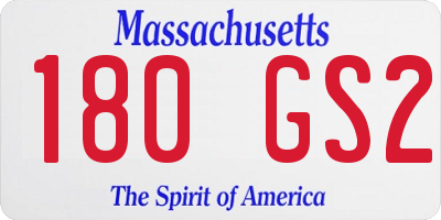 MA license plate 180GS2