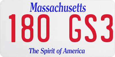 MA license plate 180GS3