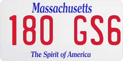 MA license plate 180GS6