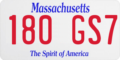 MA license plate 180GS7