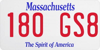 MA license plate 180GS8