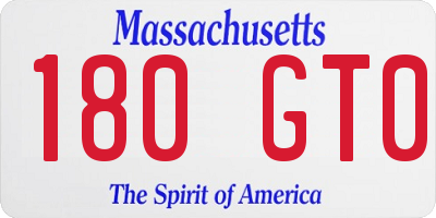MA license plate 180GT0