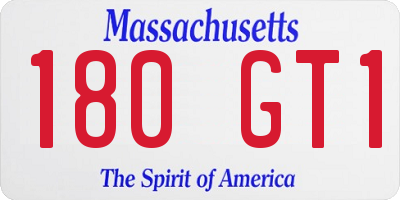 MA license plate 180GT1