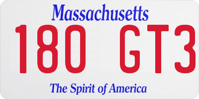 MA license plate 180GT3