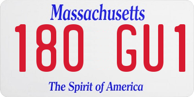 MA license plate 180GU1
