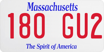 MA license plate 180GU2
