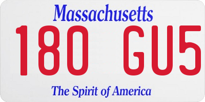 MA license plate 180GU5