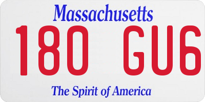 MA license plate 180GU6