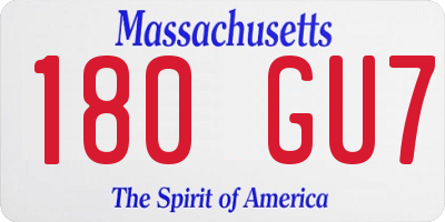 MA license plate 180GU7