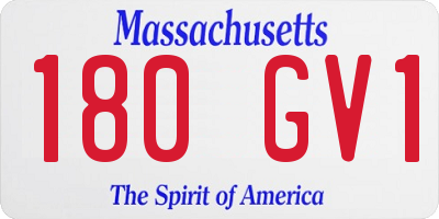 MA license plate 180GV1