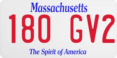 MA license plate 180GV2