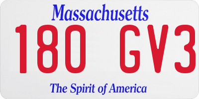 MA license plate 180GV3