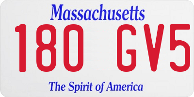 MA license plate 180GV5