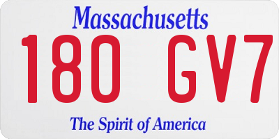 MA license plate 180GV7