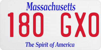 MA license plate 180GX0