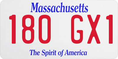 MA license plate 180GX1