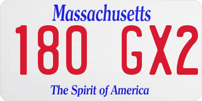 MA license plate 180GX2
