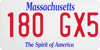MA license plate 180GX5
