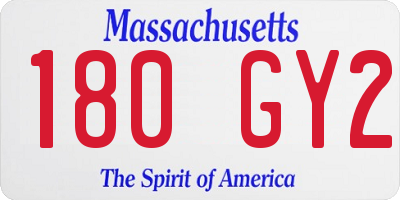 MA license plate 180GY2