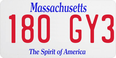 MA license plate 180GY3