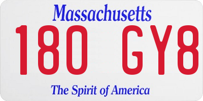 MA license plate 180GY8