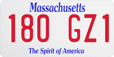 MA license plate 180GZ1