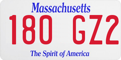 MA license plate 180GZ2