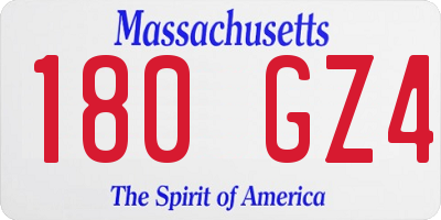 MA license plate 180GZ4