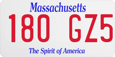 MA license plate 180GZ5