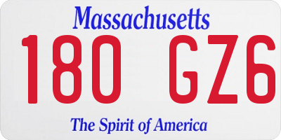 MA license plate 180GZ6