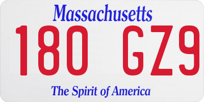 MA license plate 180GZ9