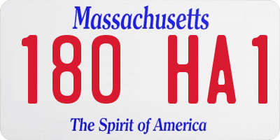 MA license plate 180HA1