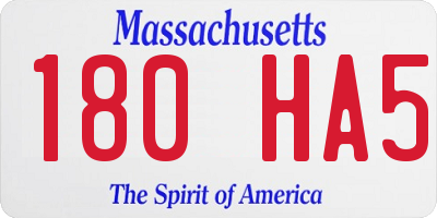 MA license plate 180HA5