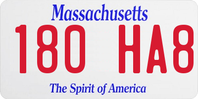 MA license plate 180HA8
