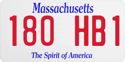 MA license plate 180HB1