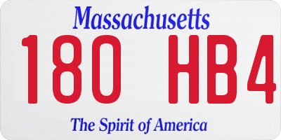 MA license plate 180HB4